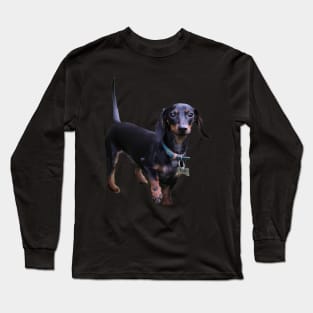 Tuff Dachshund sticker Long Sleeve T-Shirt